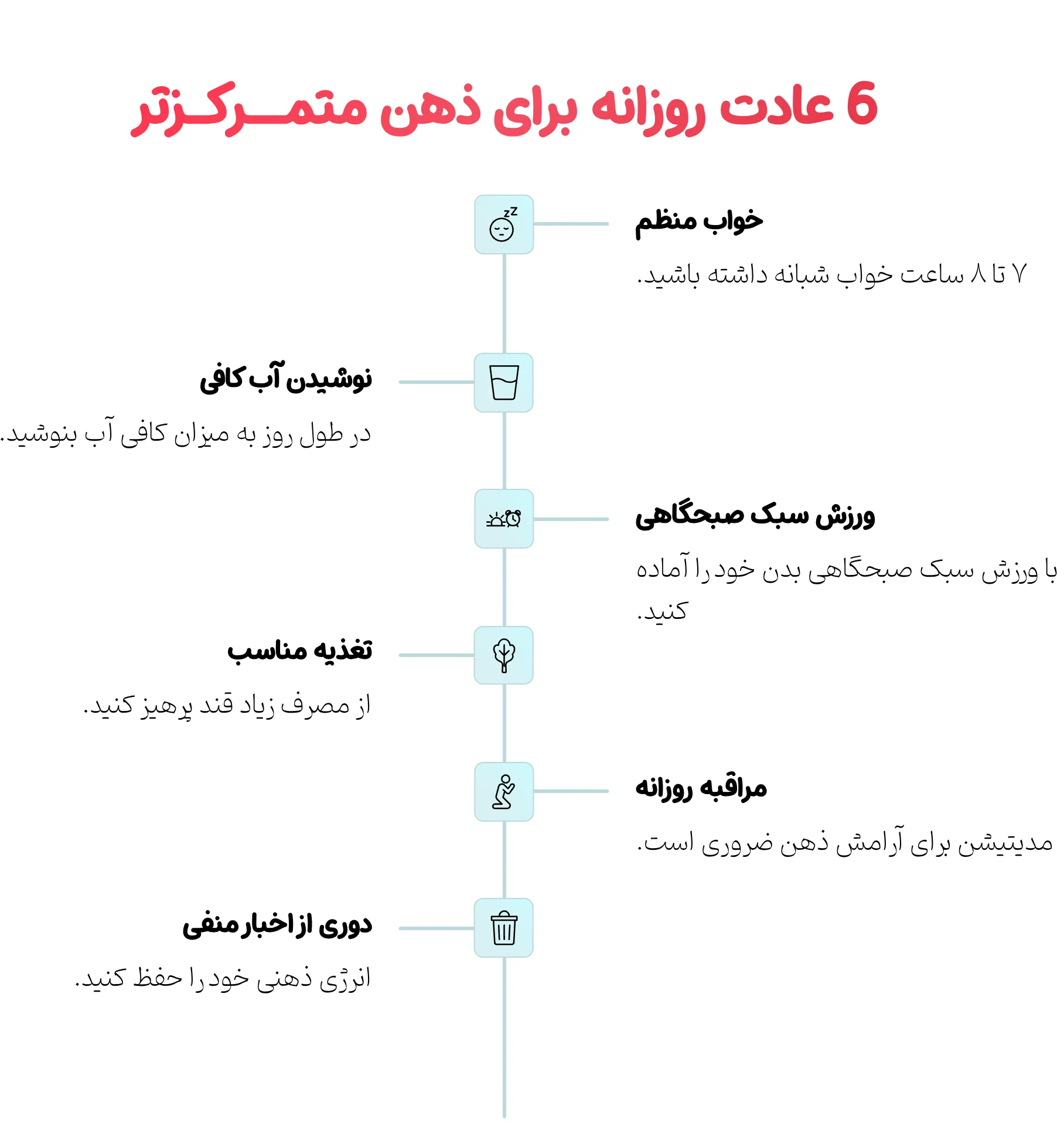 افزایش تمرکز ذهن؛ 10 تکنیک ساده علمی (فیلم + پادکست) 2 عادت های روزانه برای افزایش تمرکز ، آموزش از بین بردن حواس پرتی. تمرکز حواس